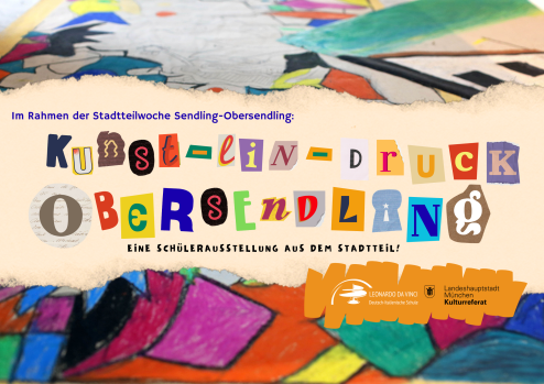 Buntes Plakat mit verspielten ausgeschnittenen Buchstaben, das 