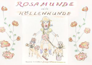Zeichnung Rosamunde und die Höllenhunde.